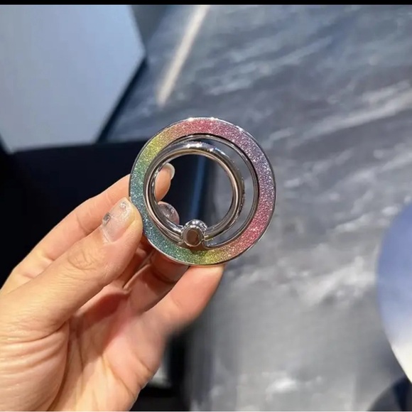 Sparkling Magnetic Phone Ring Holder and Kickstand Cute Glitter Finger GripStand - Picture 4 of 7